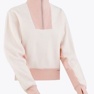 Kari Traa Light Grey and Cream Teddy Fleece Pullover